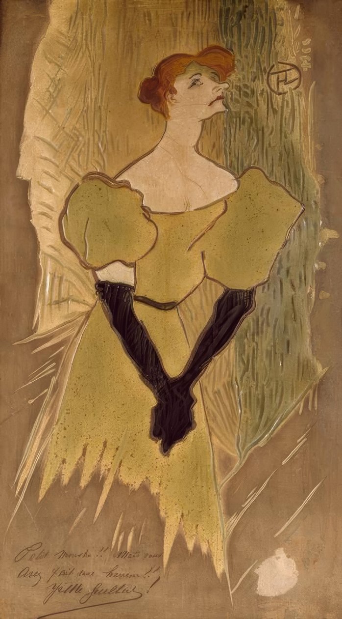 Toulouse-Lautrec, Yvette Guilbert / Terrakottaplatte, 1895 tekijältä Henri de Toulouse Lautrec