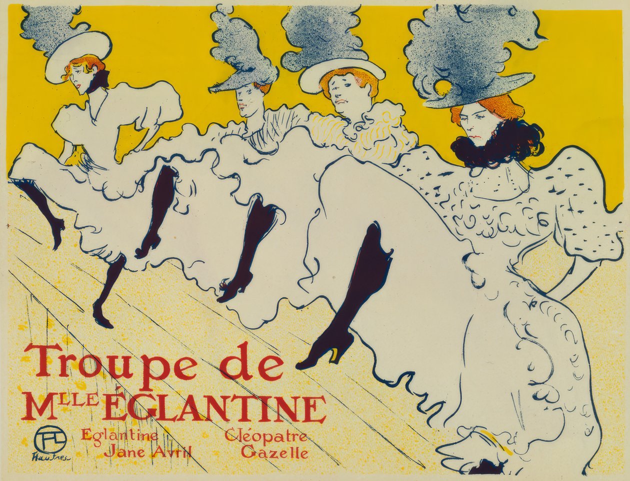Troupe de Mlle. Eglantine / Eglantine / Jane Avril / Cleopa tekijältä Henri de Toulouse Lautrec