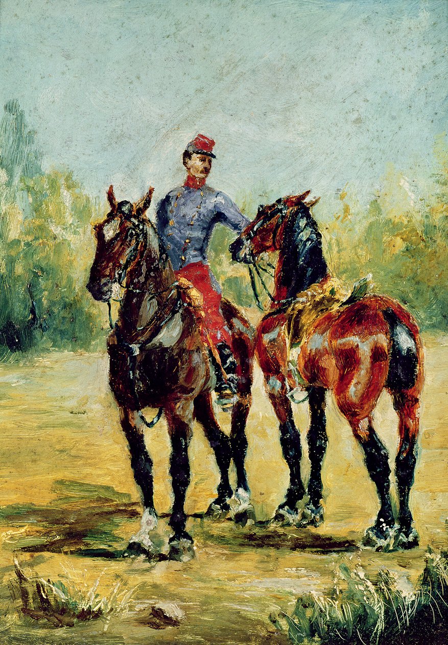 Kaksi hevosta ja sulhanen, 1880 tekijältä Henri de Toulouse Lautrec