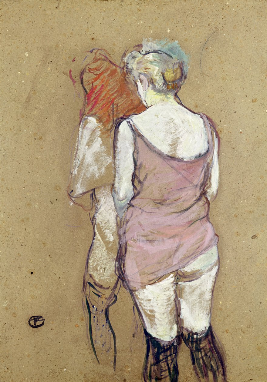 Kaksi puolialastona naista Maison de la Rue des Moulinsissa tekijältä Henri de Toulouse Lautrec
