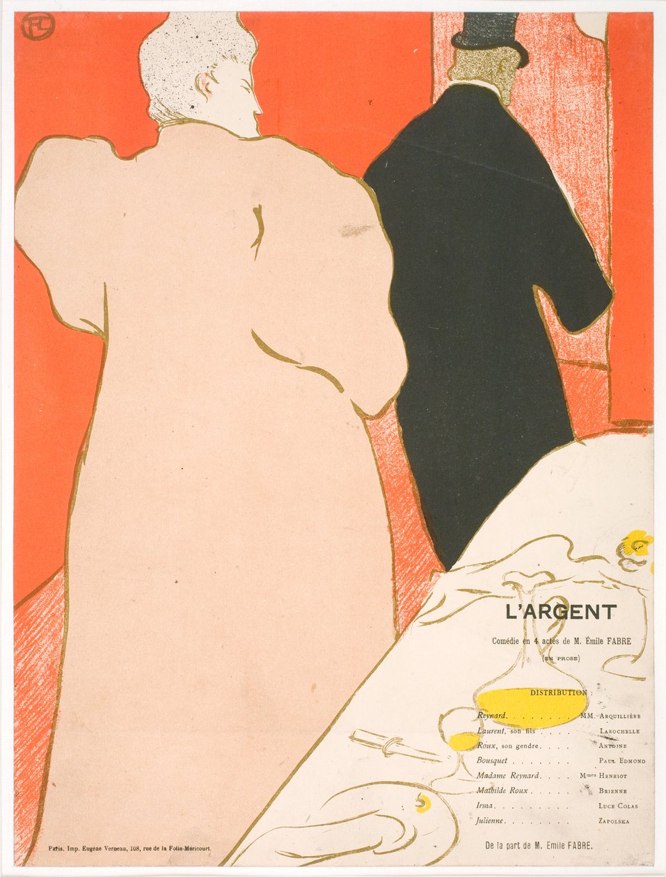 Herrasmies ja nainen, ohjelma rahalle tekijältä Henri de Toulouse Lautrec