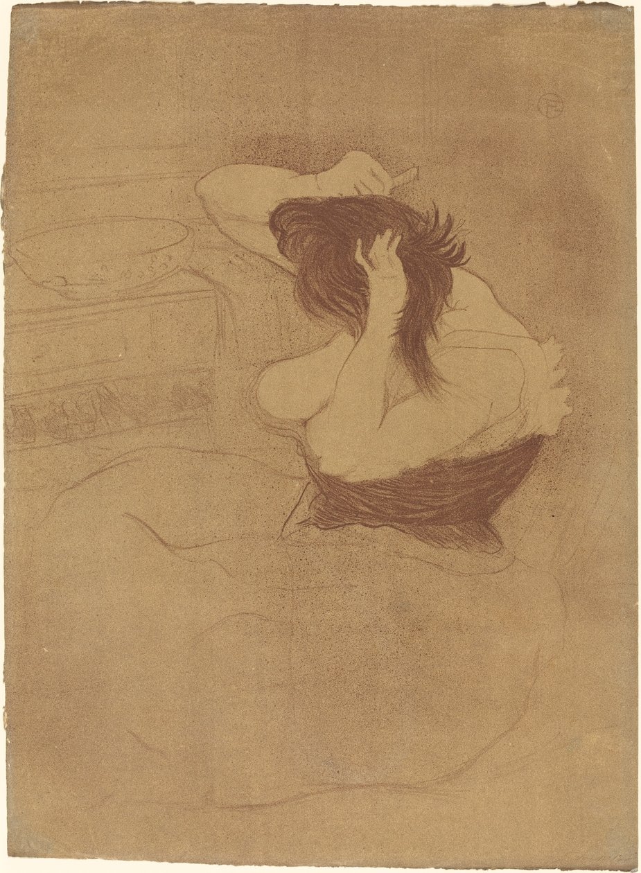 Nainen kampaa hiuksiaan Nainen kampaa hiuksiaan, 1896. tekijältä Henri de Toulouse Lautrec