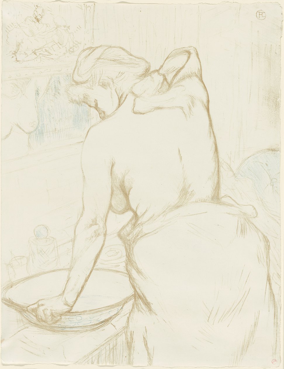 Woman Washing – WC, lautanen viisi Ellesiltä tekijältä Henri de Toulouse Lautrec