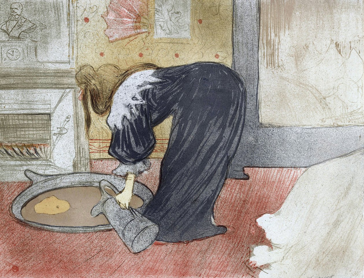 Nainen kylpyammeessa (Elles-sviitistä) - Nainen kylvyssä - Henri de Toulouse Lautrecin (Toulouse-Lautrec) maalaus (1864-1901) tekijältä Henri de Toulouse Lautrec