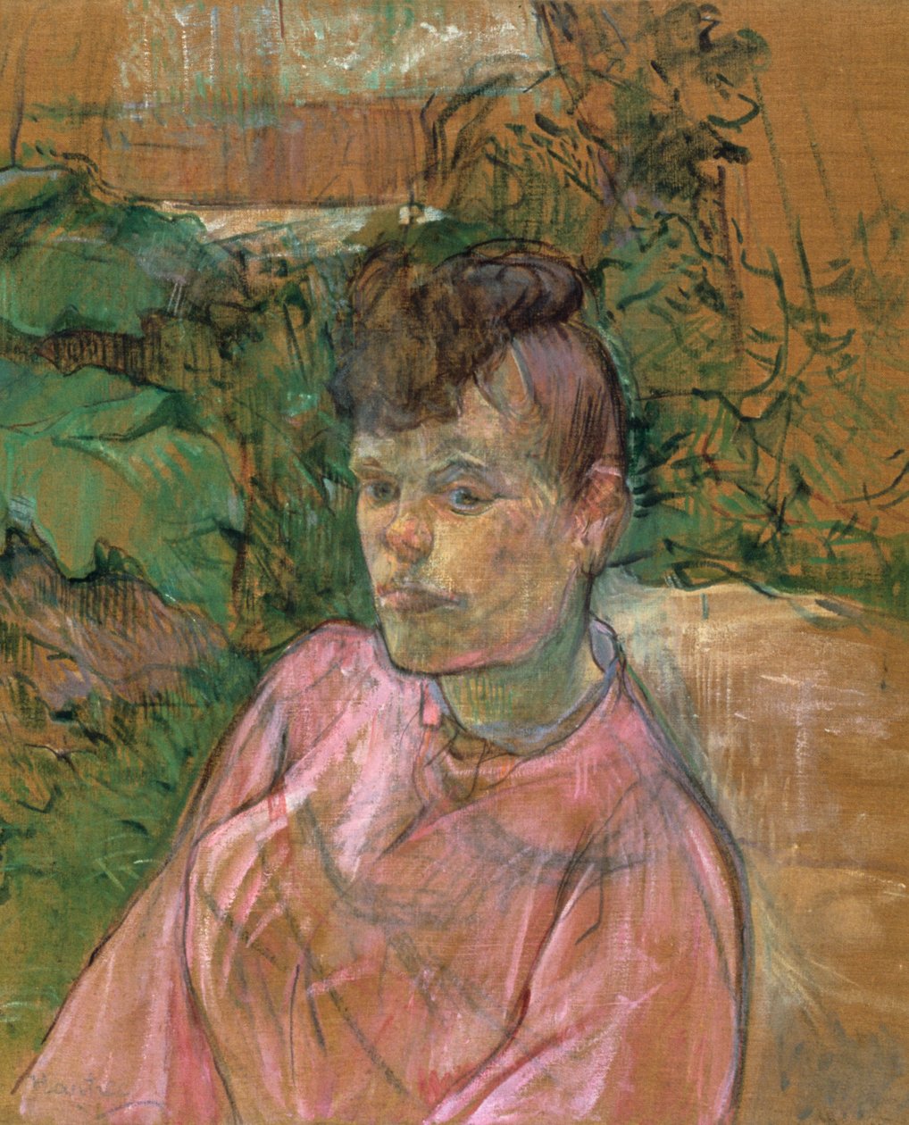 Nainen Monsieur Forestin puutarhassa, 1889-1891 tekijältä Henri de Toulouse Lautrec