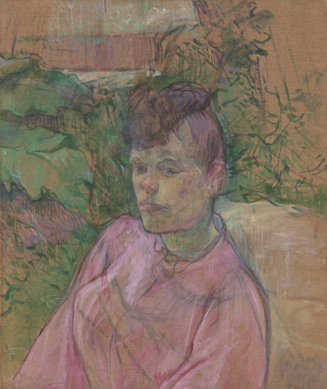 Nainen Monsieur Forestin puutarhassa, 1889-91. tekijältä Henri de Toulouse Lautrec
