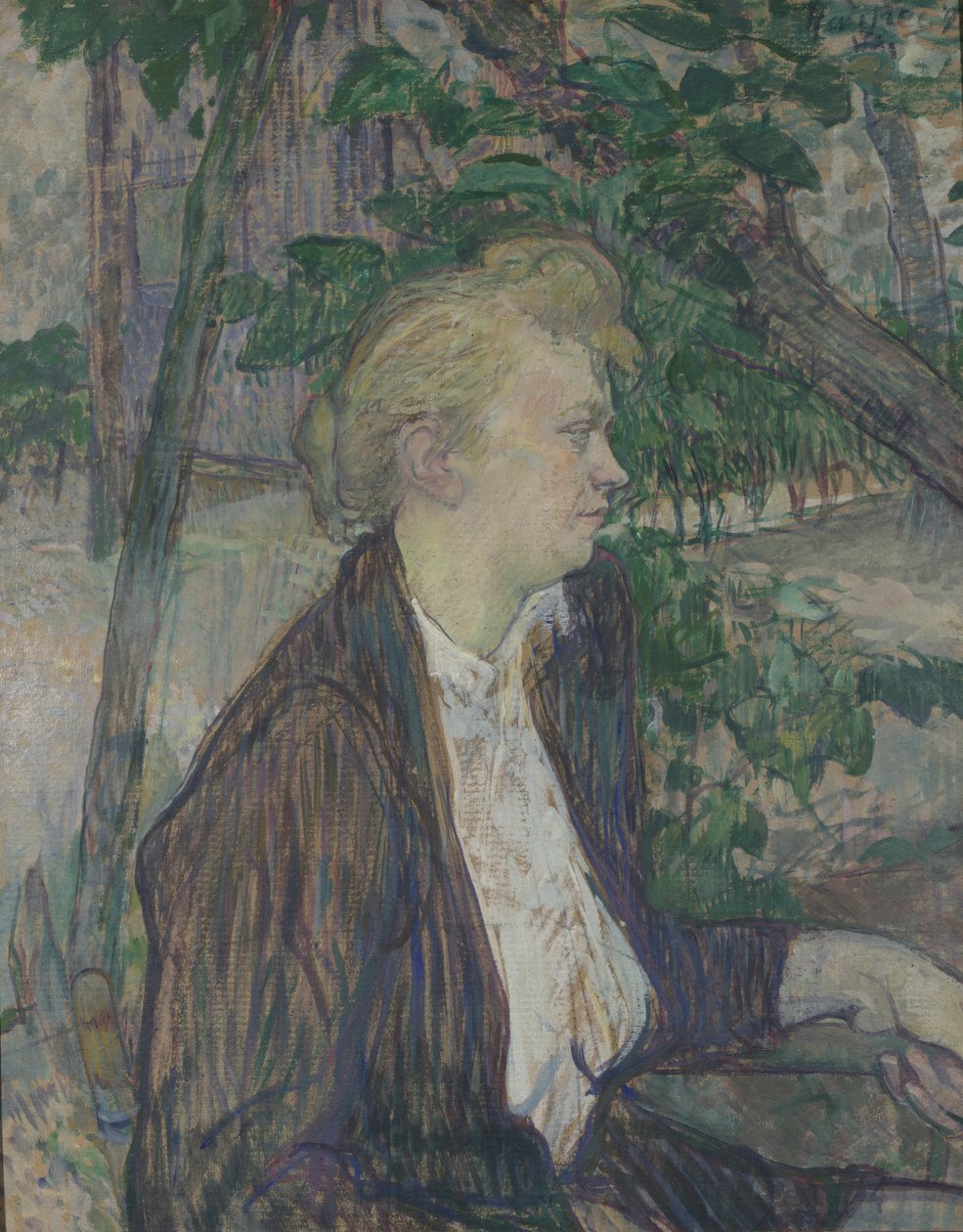 Nainen istuu puutarhassa, 1891 tekijältä Henri de Toulouse Lautrec
