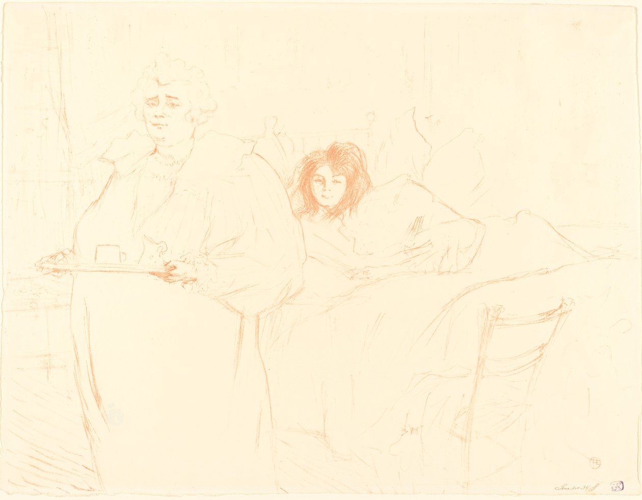 Nainen tarjottimella (Femme au plateau) tekijältä Henri de Toulouse Lautrec