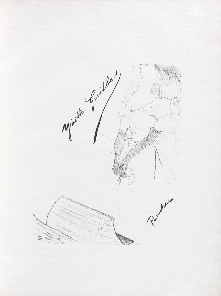 Yvette Guilbert-englanninkielinen sarja: Frontispiece, 1898. tekijältä Henri de Toulouse Lautrec
