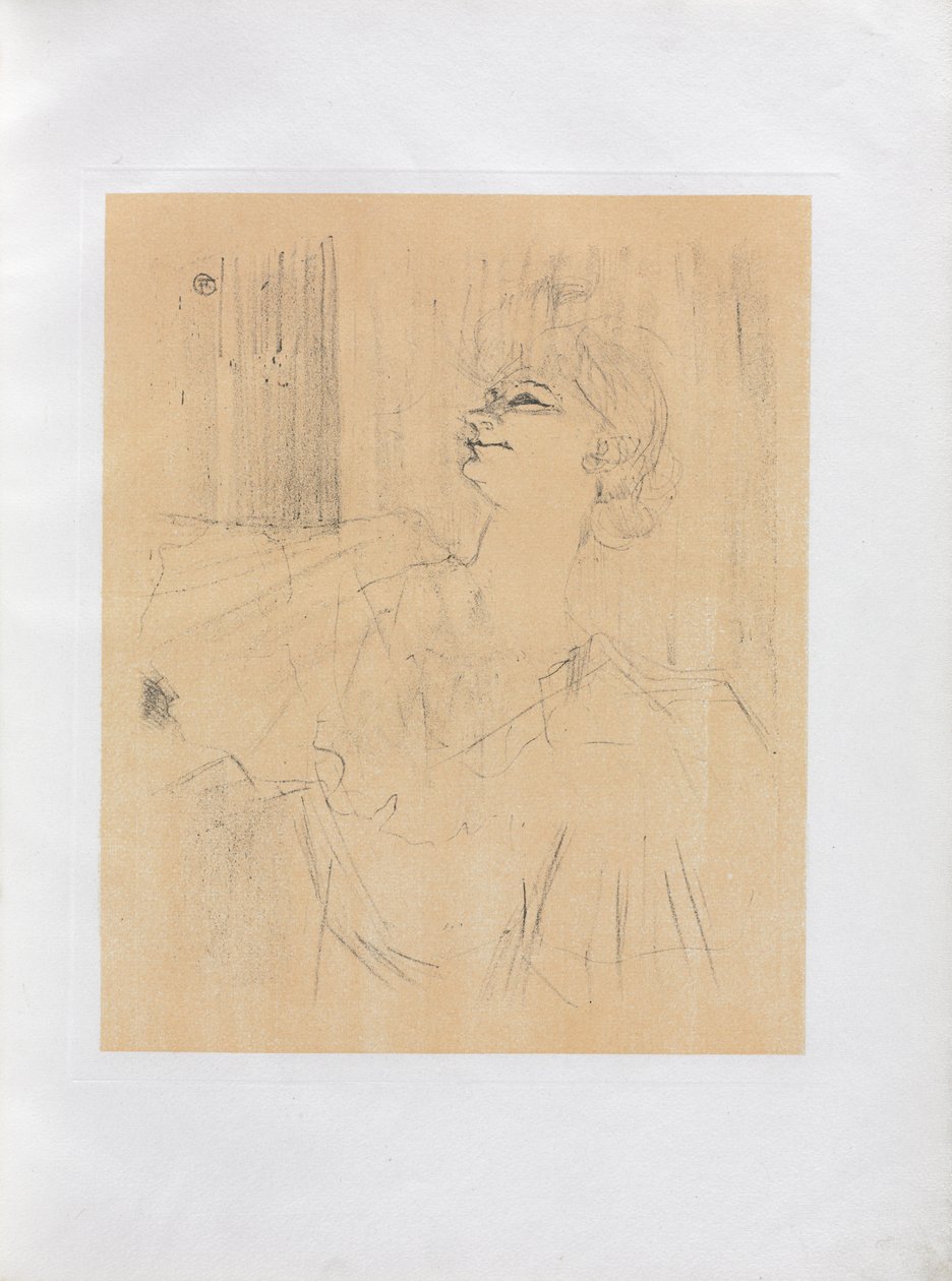 Yvette Guilbert - englantilainen sarja: Menilmontant de Bruant tekijältä Henri de Toulouse Lautrec