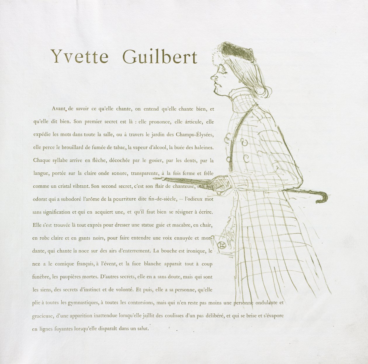 Yvette Guilbert-French-sarja: nro 1 tekijältä Henri de Toulouse Lautrec