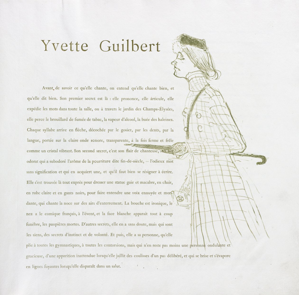 Yvette Guilbert-French-sarja: nro 1, 1894. tekijältä Henri de Toulouse Lautrec