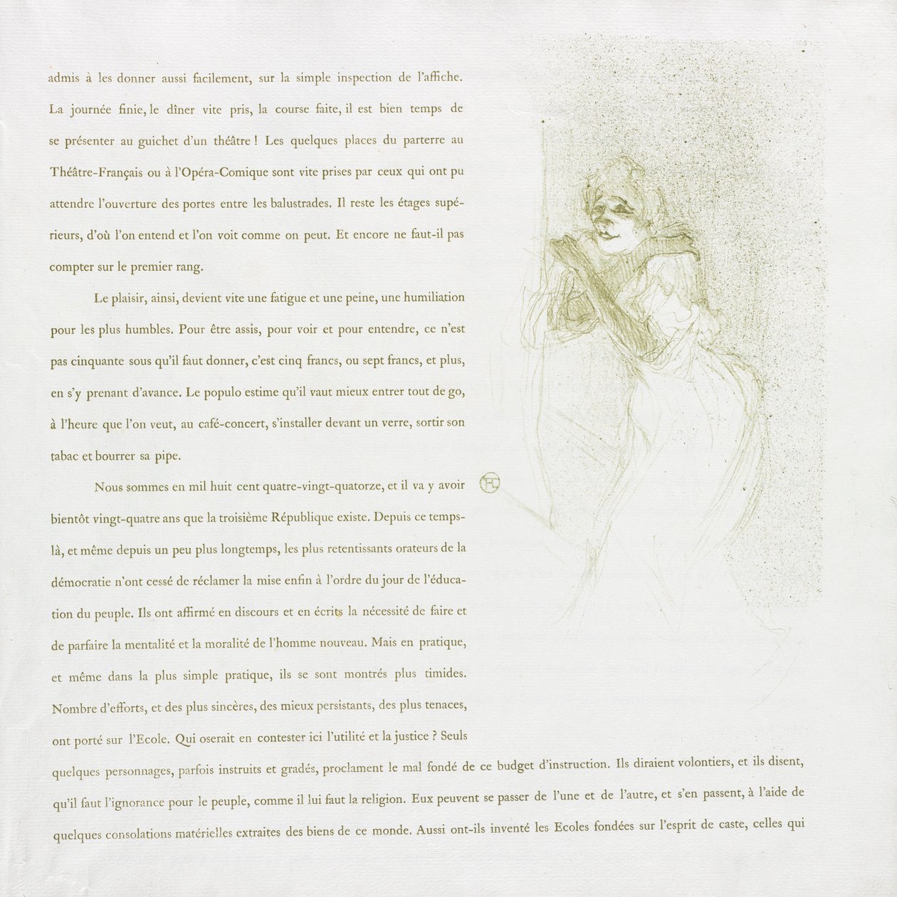 Yvette Guilbert-French-sarja: nro 5, 1894. tekijältä Henri de Toulouse Lautrec