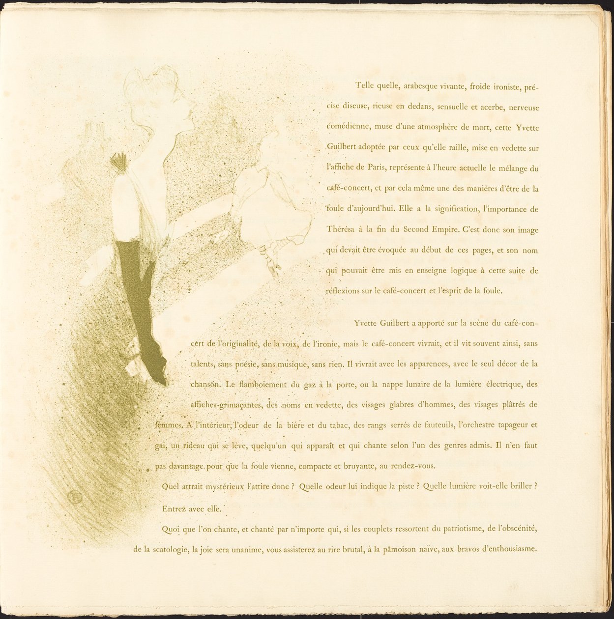 Yvette Guilbert, 1894. tekijältä Henri de Toulouse Lautrec