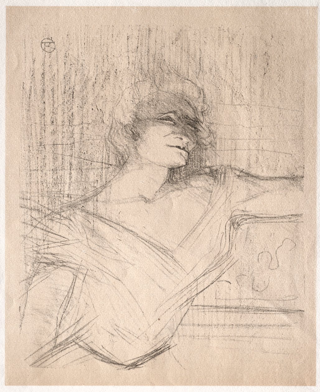 Yvette Guilbert: Liimassa, 1898. tekijältä Henri de Toulouse Lautrec