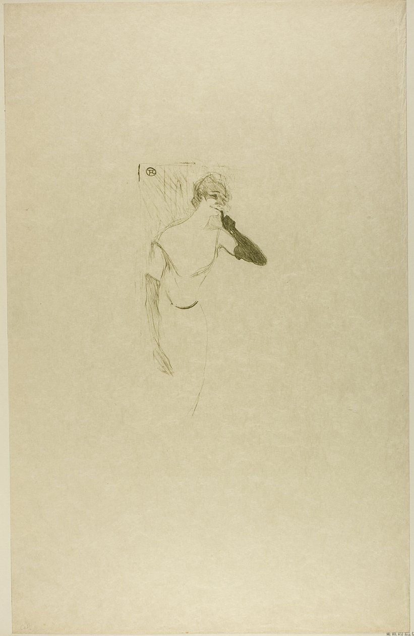 Yvette Guilbert Colombinessa Pierrotissa tekijältä Henri de Toulouse Lautrec
