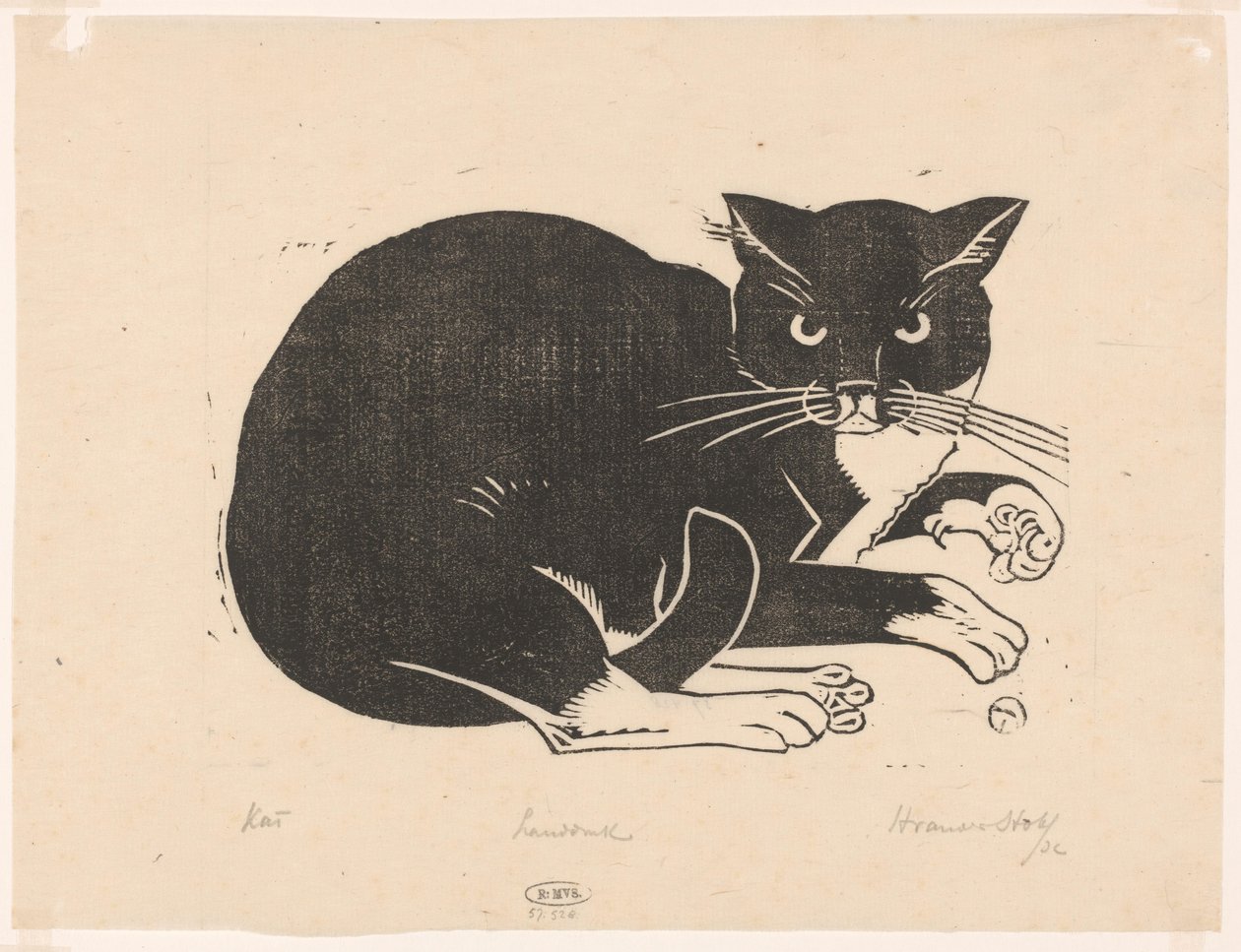 Kat (alkuperäinen nimi esineessä) tekijältä Henri van der Stok (signed by artist)