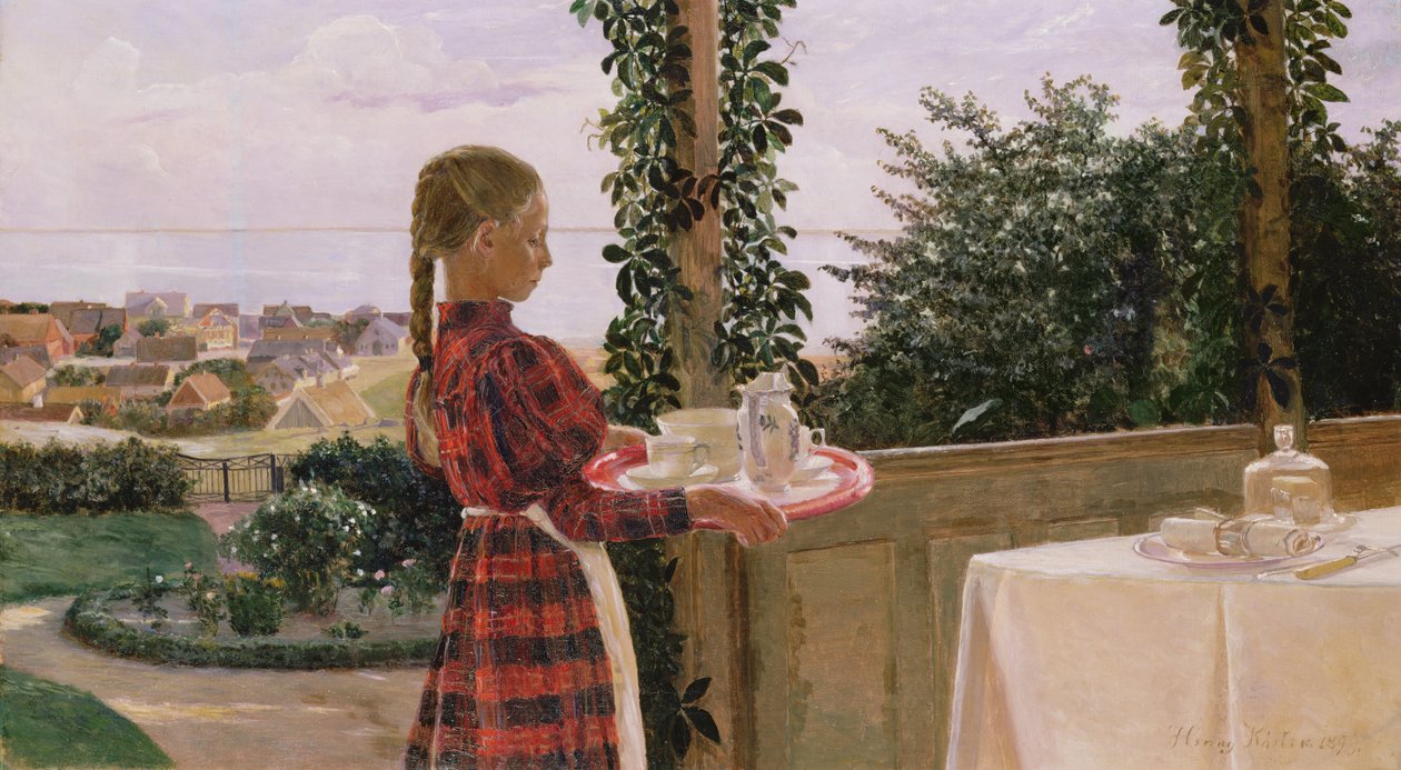 Teatime verannalla, 1899 tekijältä Henriette Elisabeth Koster Panduro