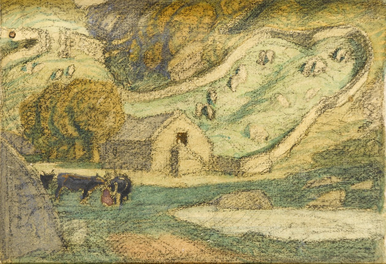 Cotswold Farm (pastelli paperille) tekijältä Henry A. Payne