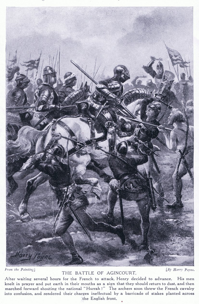 Agincourtin taistelu AD1415, 1920-luku tekijältä Henry A. Payne