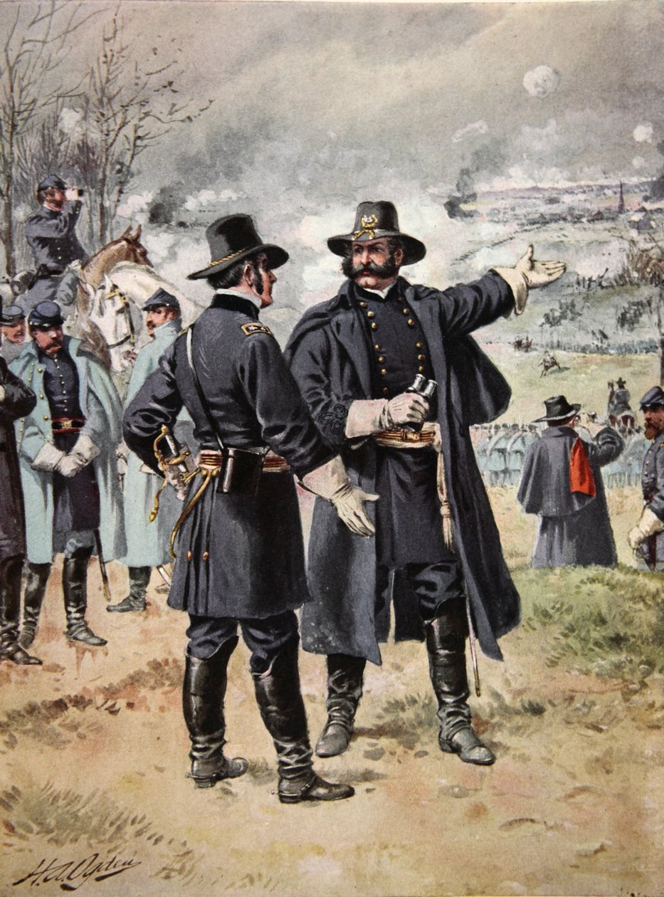 Kenraali Burnside Fredericksburgin taistelussa 13. joulukuuta 1862 tekijältä Henry Alexander Ogden