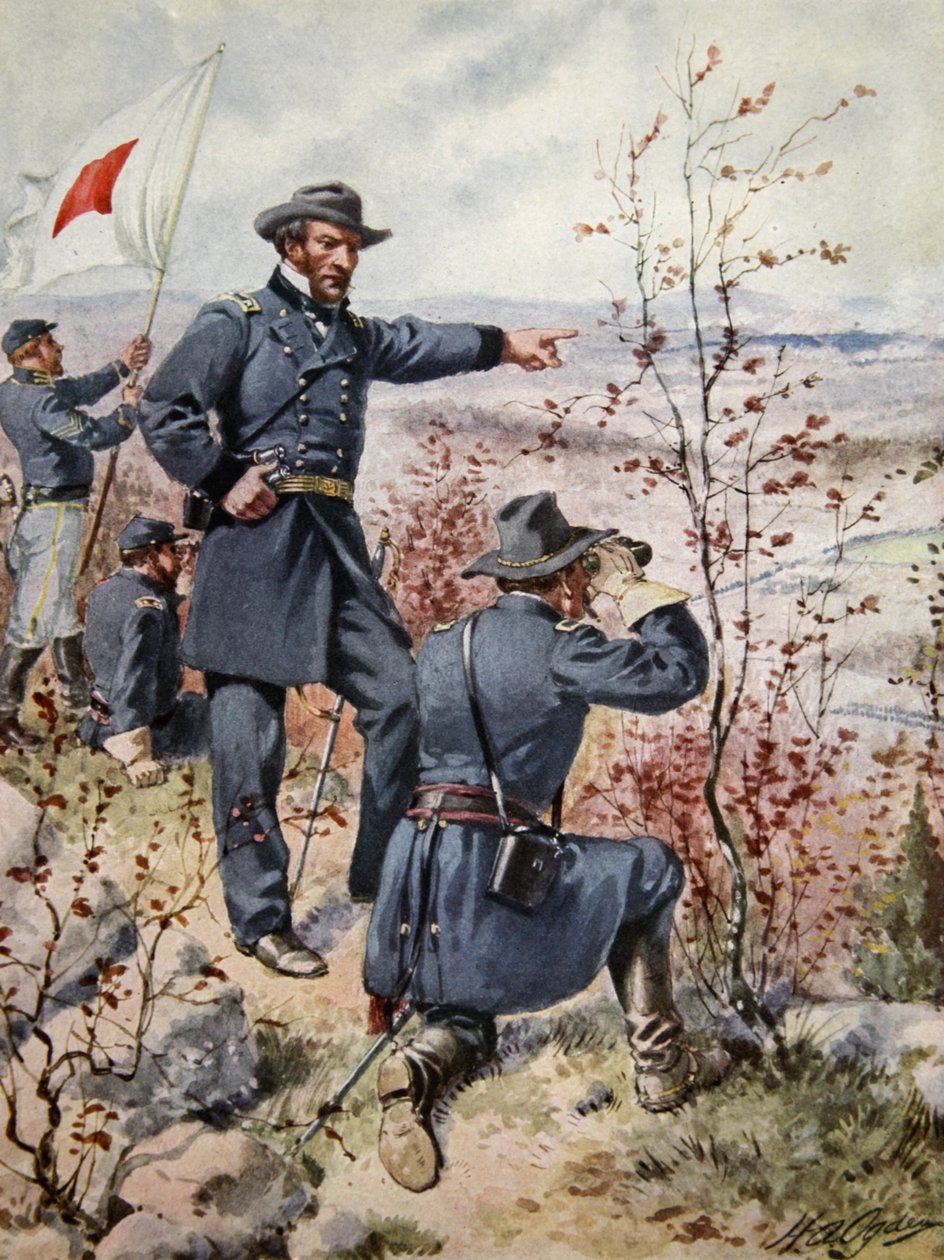Kenraali Sherman Kenesaw-vuorella Allatoonan solan taistelun aikana, 4. lokakuuta 1864 tekijältä Henry Alexander Ogden
