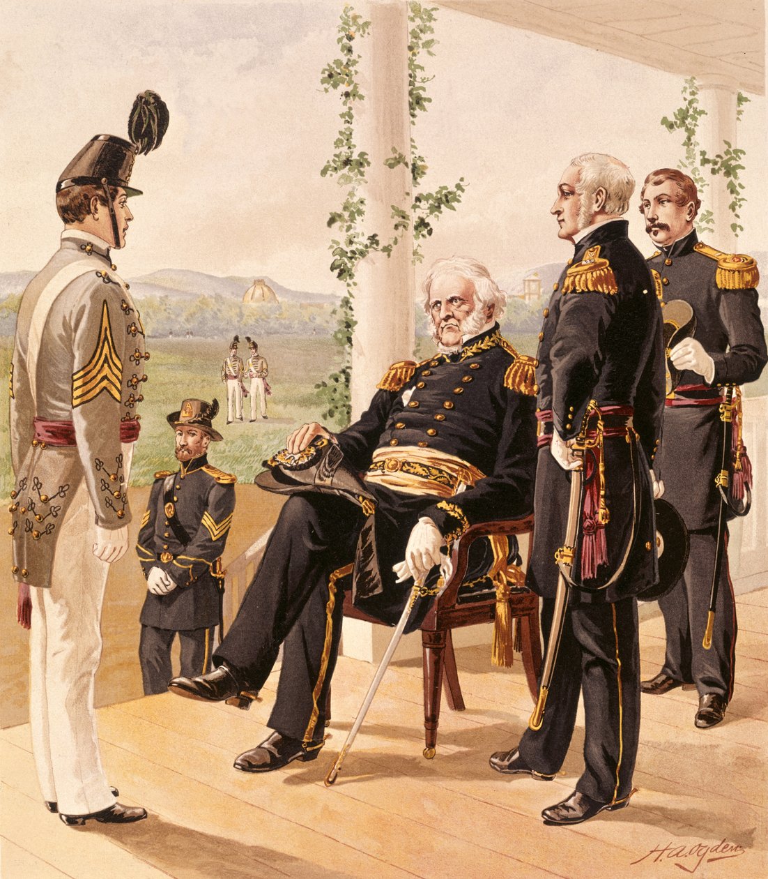Amerikan armeijan univormut, 1858-61, julkaisija G.H. Buek and Company, 1885 tekijältä Henry Alexander Ogden