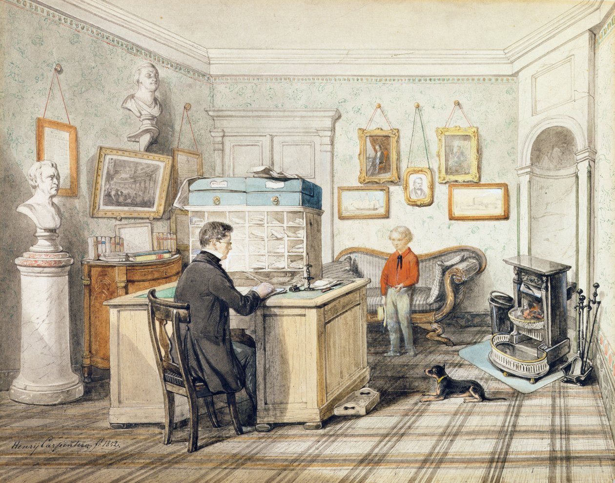 Työtoimiston sisustus, 1852 tekijältä Henry Carpenter