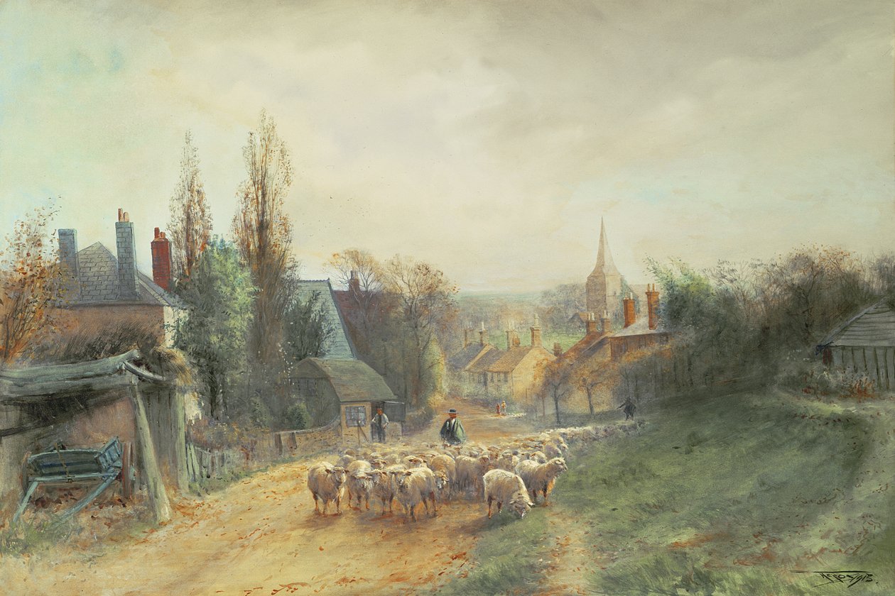 Billingshurst, 1915, Sussexin kylä tekijältä Henry Charles Fox