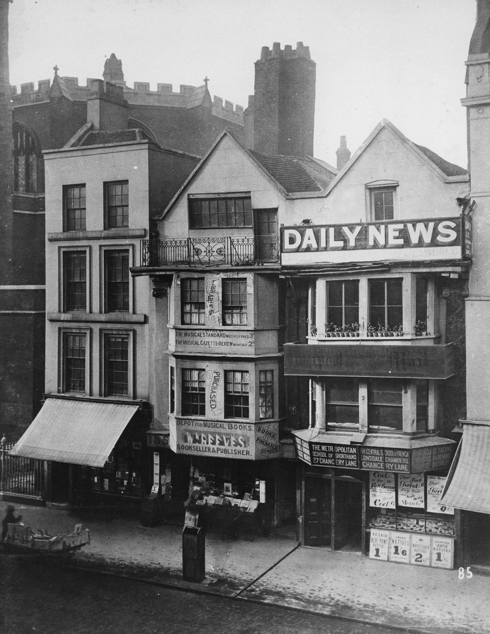 Vanhat talot, Fleet Street, n. 1884 tekijältä Henry Dixon