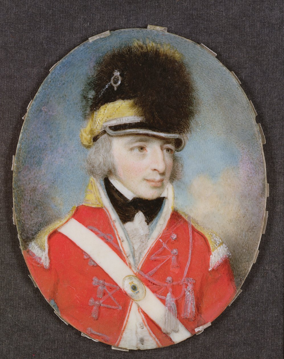 Tuntemattoman upseerin miniatyyri, n. 1797 tekijältä Henry Edridge
