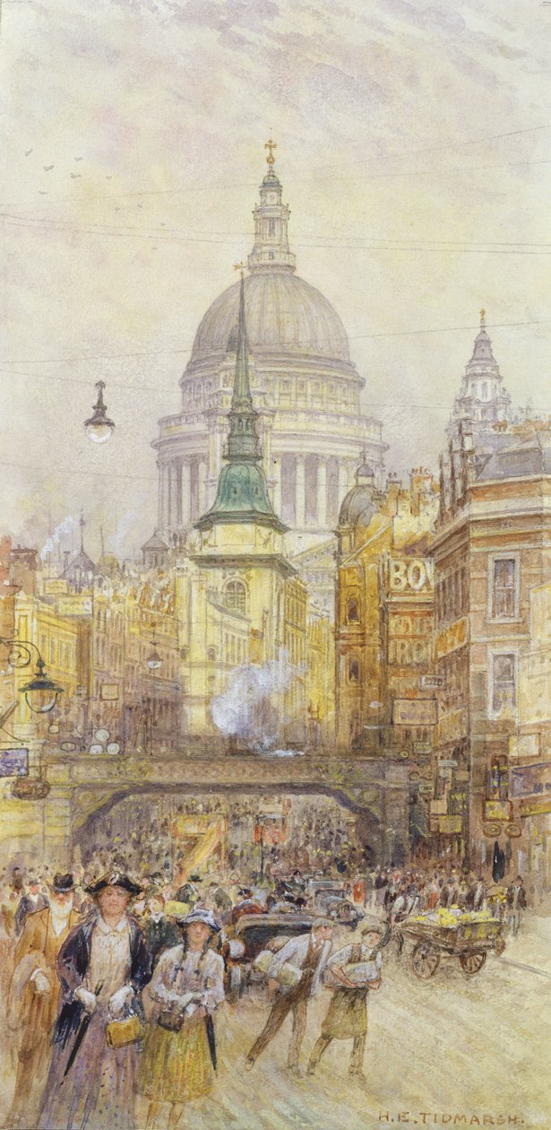 Näkymä Fleet Streetille, noin 1920 tekijältä Henry Edward Tidmarsh