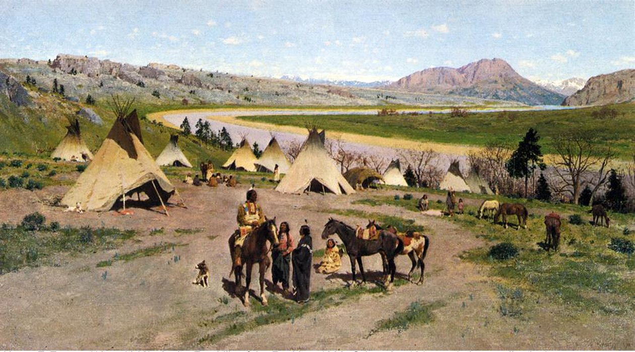 Kalliovuorten juurella, 1898 tekijältä Henry Francois Farny