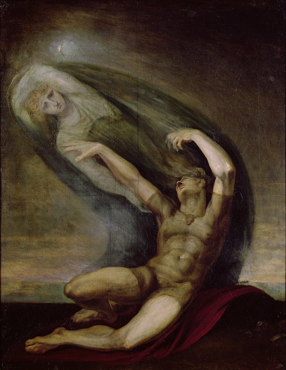 Akhilleus etsii Patrokleen varjoa, 1803 tekijältä Johann Heinrich Füssli