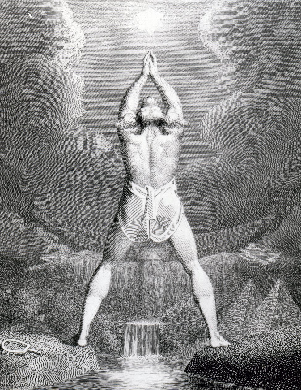 Egyptin lannoitus, kaiverrus William Blake, 1791 tekijältä Johann Heinrich Füssli