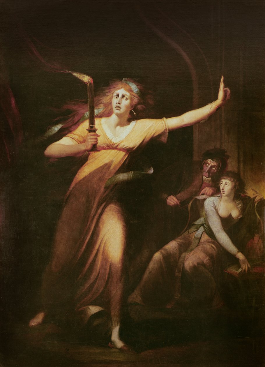Lady Macbeth Sleepwalking, 1783 tekijältä Johann Heinrich Füssli