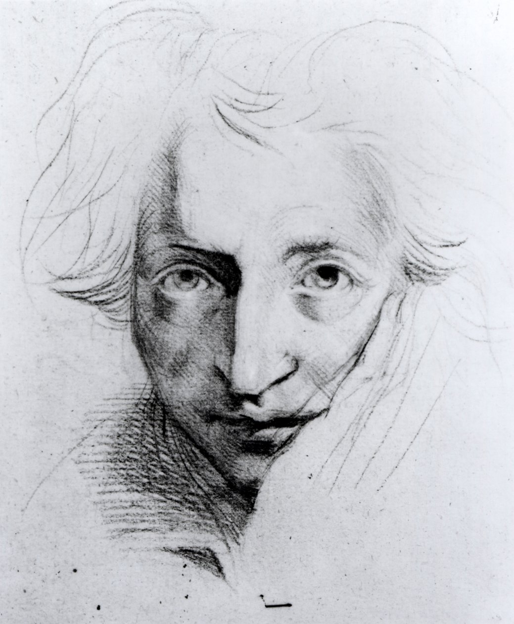 Omakuva (musta liitu paperille) tekijältä Johann Heinrich Füssli