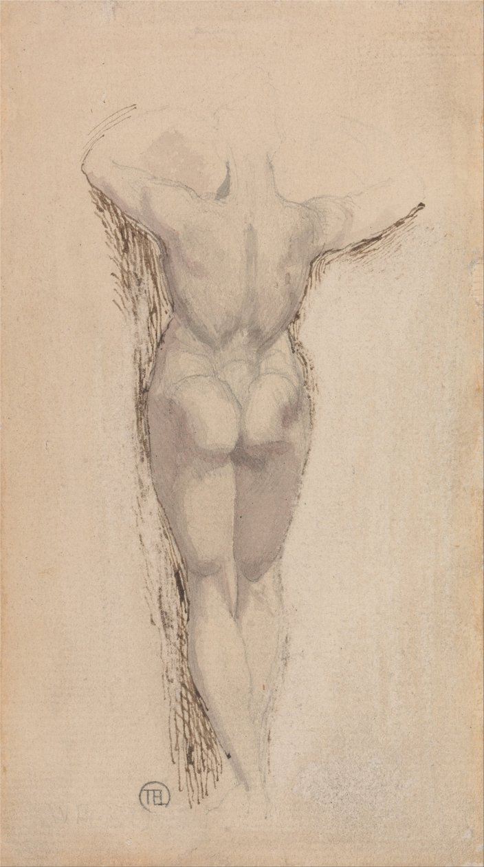 Tutkimus naispuolisen alaston selästä, seisova tekijältä Johann Heinrich Füssli