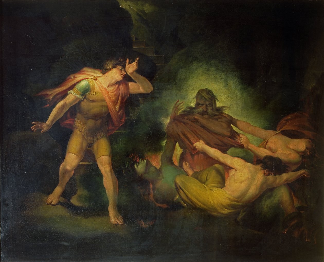 Tulikuningas ilmestyy kreivi Albertille, n. 1801-1810 (öljy kankaalle) tekijältä Johann Heinrich Füssli