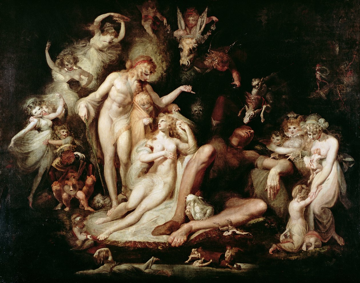 Titanian herääminen, n. 1785-1790 tekijältä Johann Heinrich Füssli