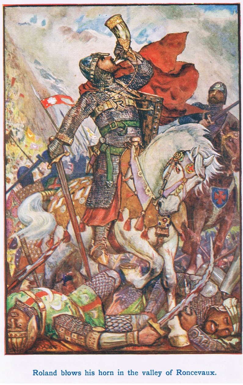 Roland puhaltaa torvea Roncevaux