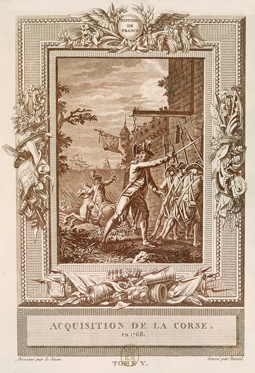 Korsikan hankinta vuonna 1768, kaiverrus David tekijältä Henry Le Jeune