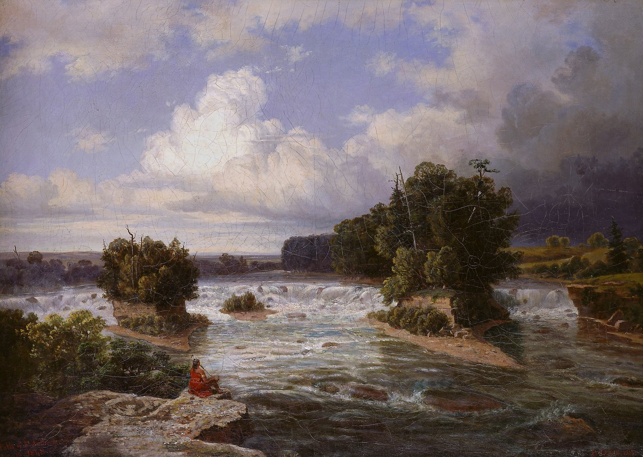 St. Anthony Falls sellaisena kuin se näkyi vuosina 1848, 1855 tekijältä Henry Lewis