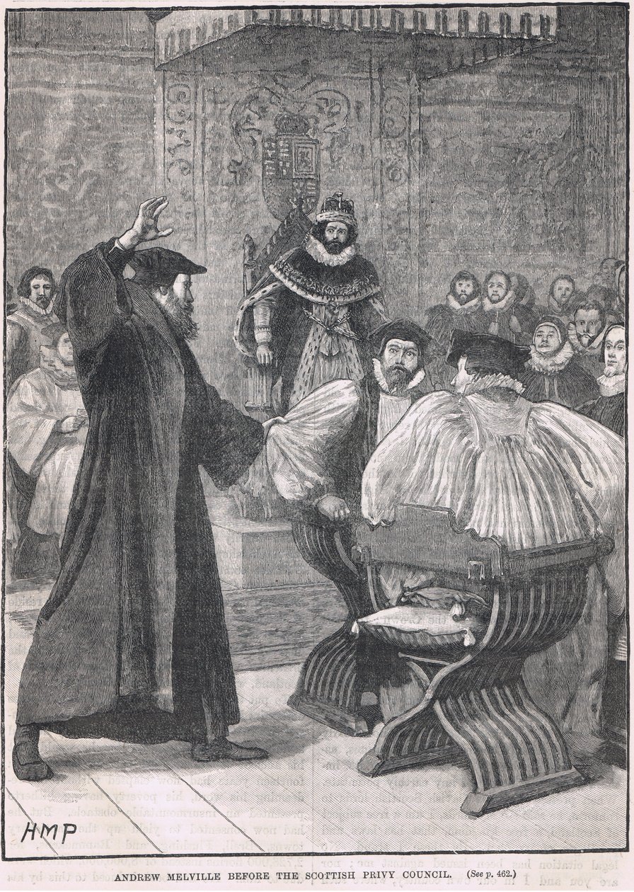 Andrew Melville ennen Scottish Privy Councilia vuonna 1605 tekijältä Henry Marriott Paget