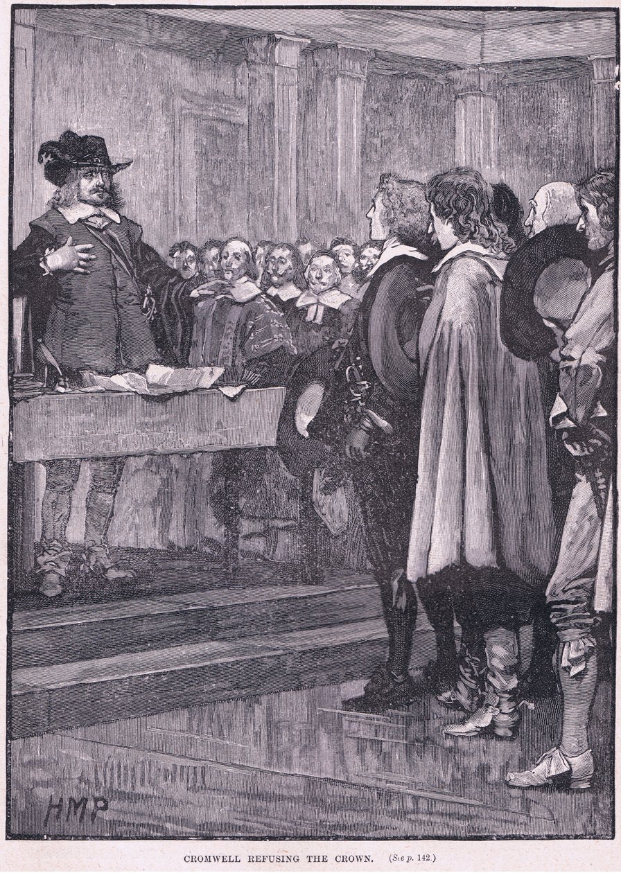 Cromwell kieltäytyi kruunusta jKr 1657 tekijältä Henry Marriott Paget