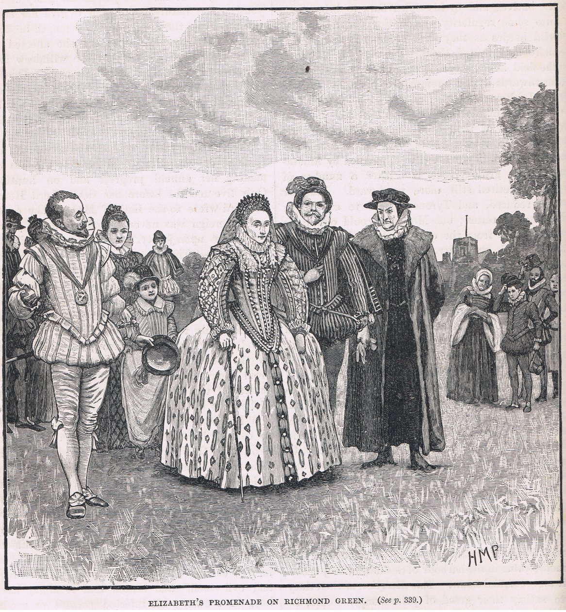 Elizabethin kävelykatu Richmond Greenillä 1603 tekijältä Henry Marriott Paget