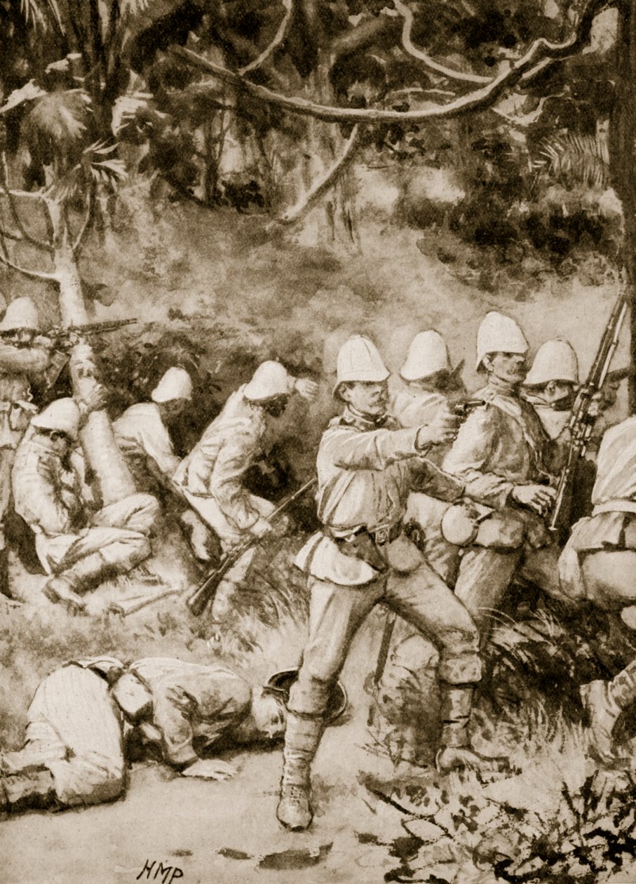 Taistelu tiellä metsän läpi matkalla Coomassieen tekijältä Henry Marriott Paget