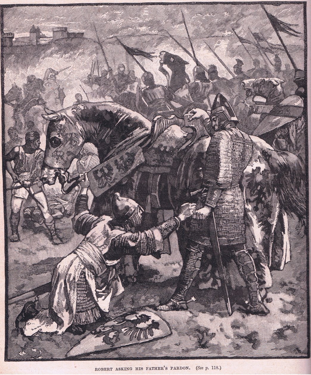Robert pyytää isänsä anteeksi 1087 jKr tekijältä Henry Marriott Paget