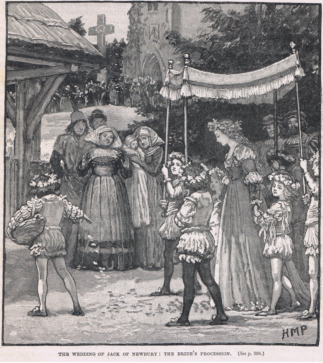 Jack of Newburyn häät: morsiamen kulkue tekijältä Henry Marriott Paget