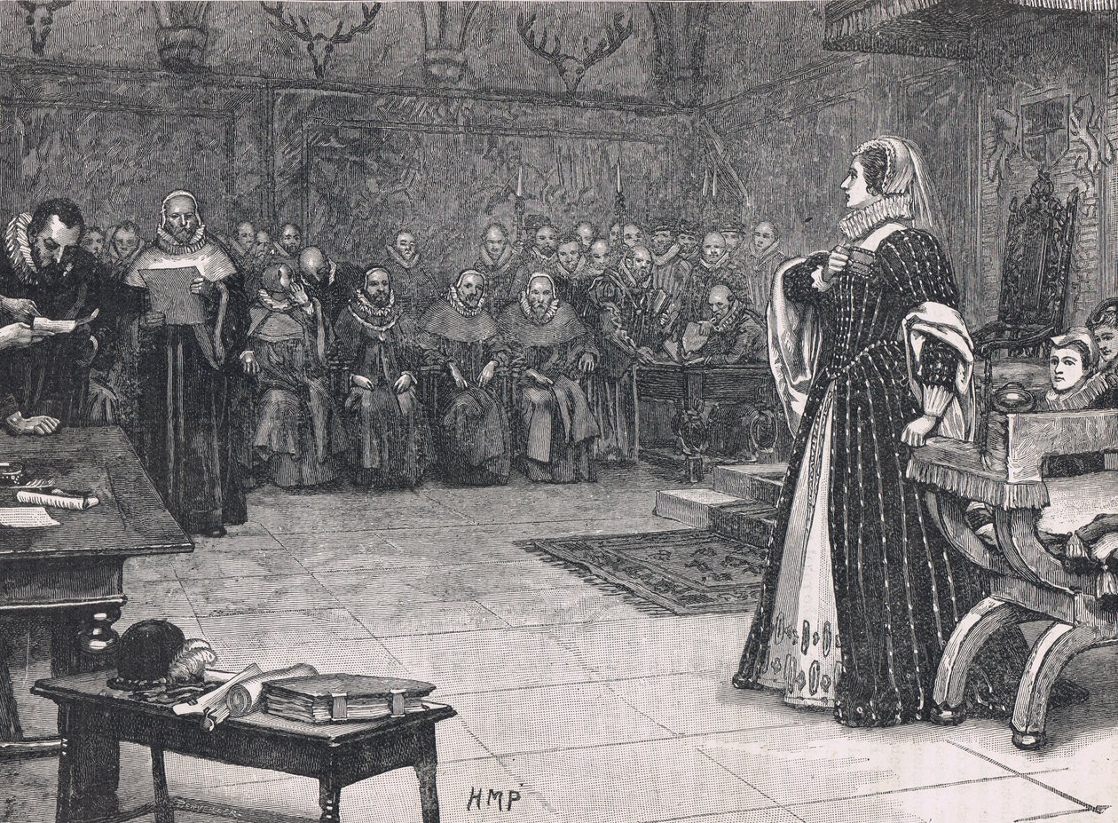 Skottien kuningattaren Marian oikeudenkäynti Fotheringayn linnassa 1586 tekijältä Henry Marriott Paget
